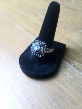 Unbranded Silver Multi Stone Statement Ring One Size Blue Purple
